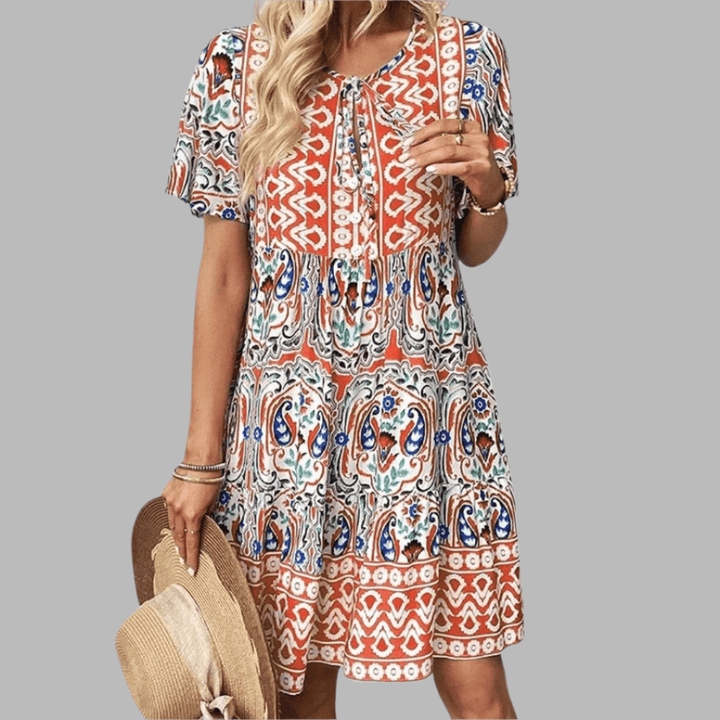 Cassia - Boho Printed Dress