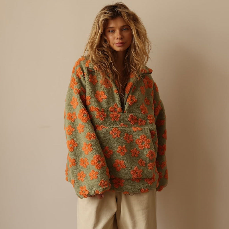 Esme - Fuzzy Floral Jacket