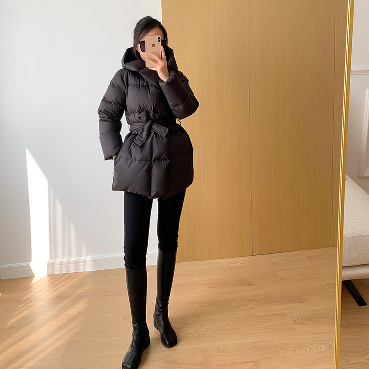 Luna - Belted Quilted Hooded Jacket