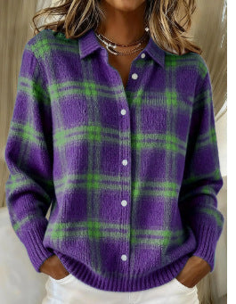 Linda - Modern Plaid Blouse