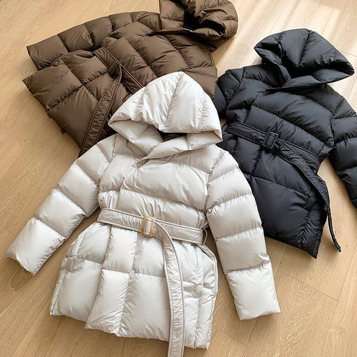 Luna - Belted Quilted Hooded Jacket
