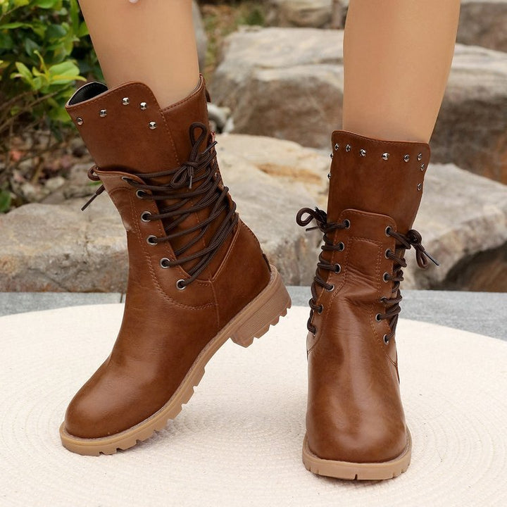 Kaitly - Edgy Lace-Up Boots