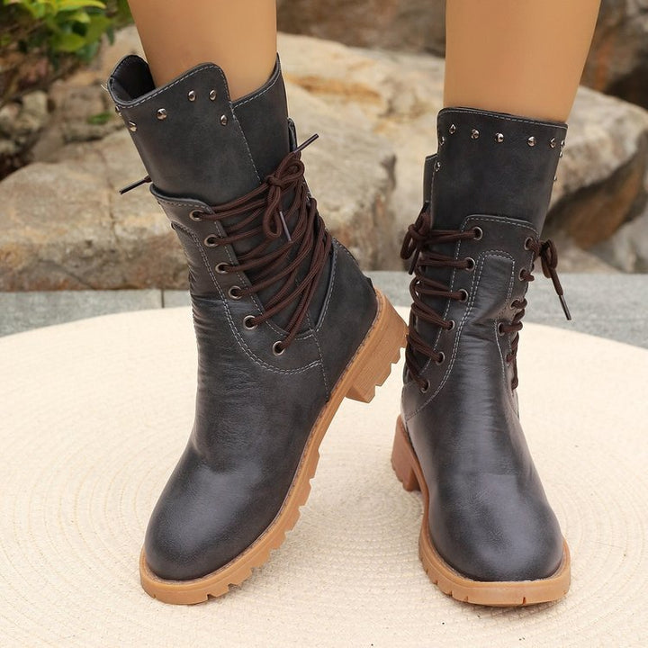 Kaitly - Edgy Lace-Up Boots