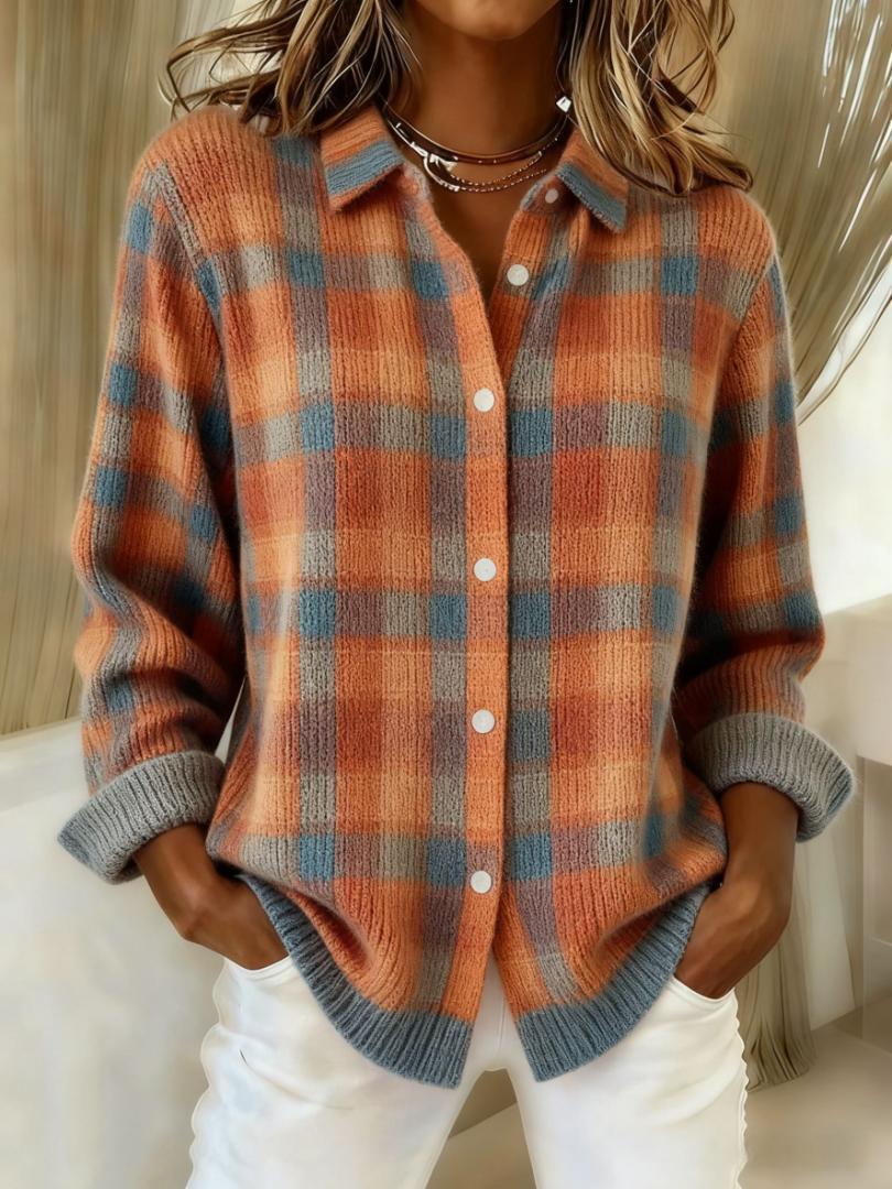 Nueva - Cozy Plaid Blouse