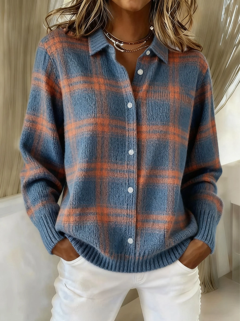 Brianna - Vintage Plaid Blouse
