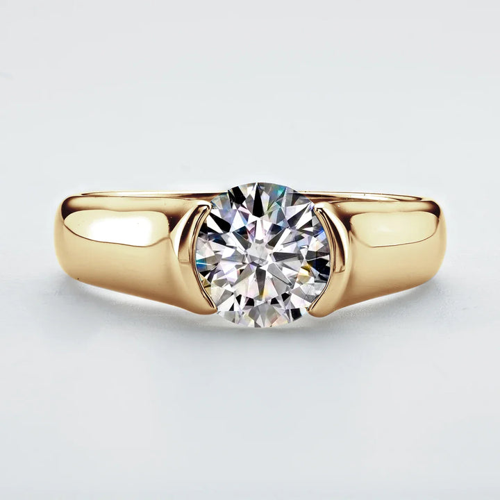 Sherly - Round Solitaire Gold Zirconia Ring