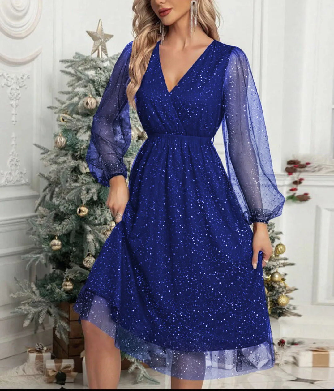 Celestine - Sparkling Holiday Midi Dress