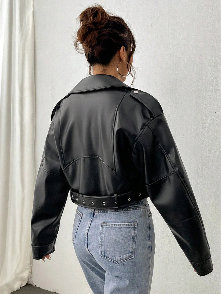 Zeraya - Cropped Rebel Moto Jacket