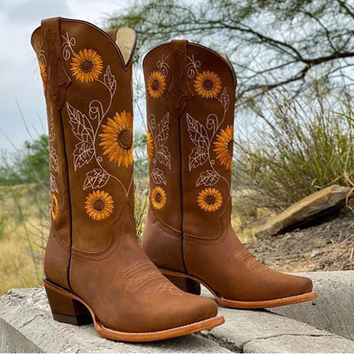 Dahlia - Sunflower Cowgirl Boots