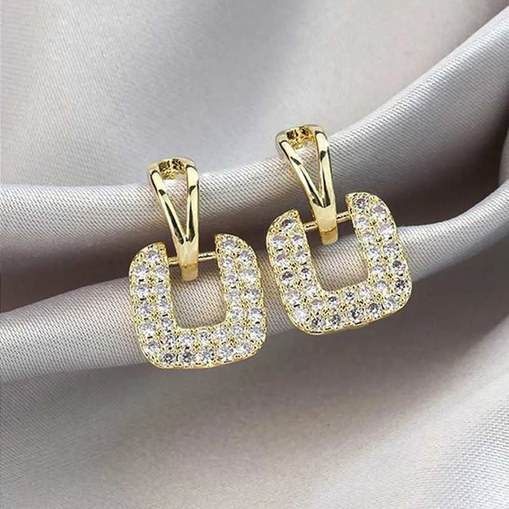 Loria - Square Crystal Earrings