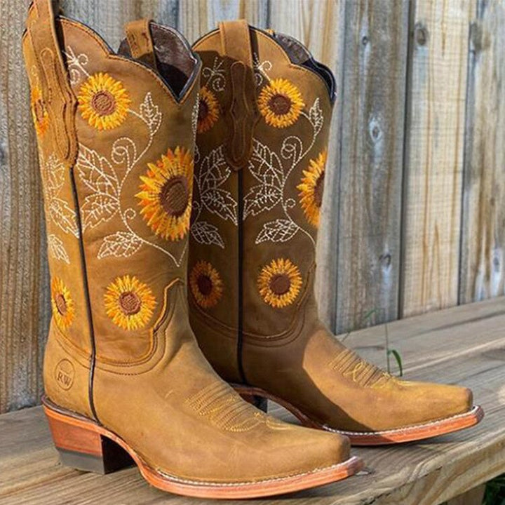 Dahlia - Sunflower Cowgirl Boots