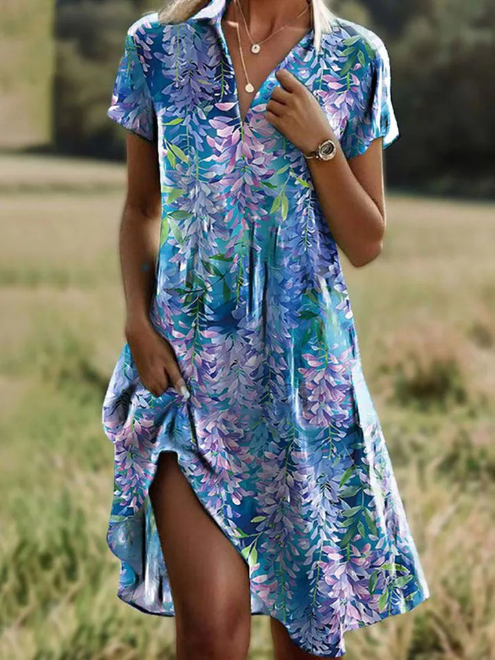 Aillen - Printed Bohemian Dress