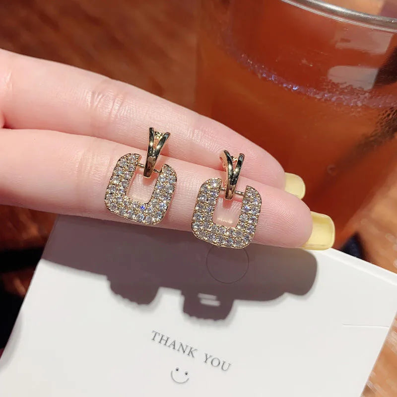 Loria - Square Crystal Earrings