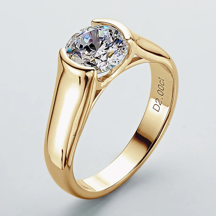 Sherly - Round Solitaire Gold Zirconia Ring