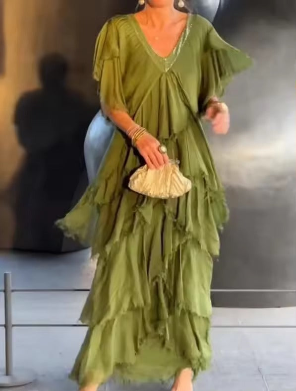 Anselia - Boho Ruffle Dress