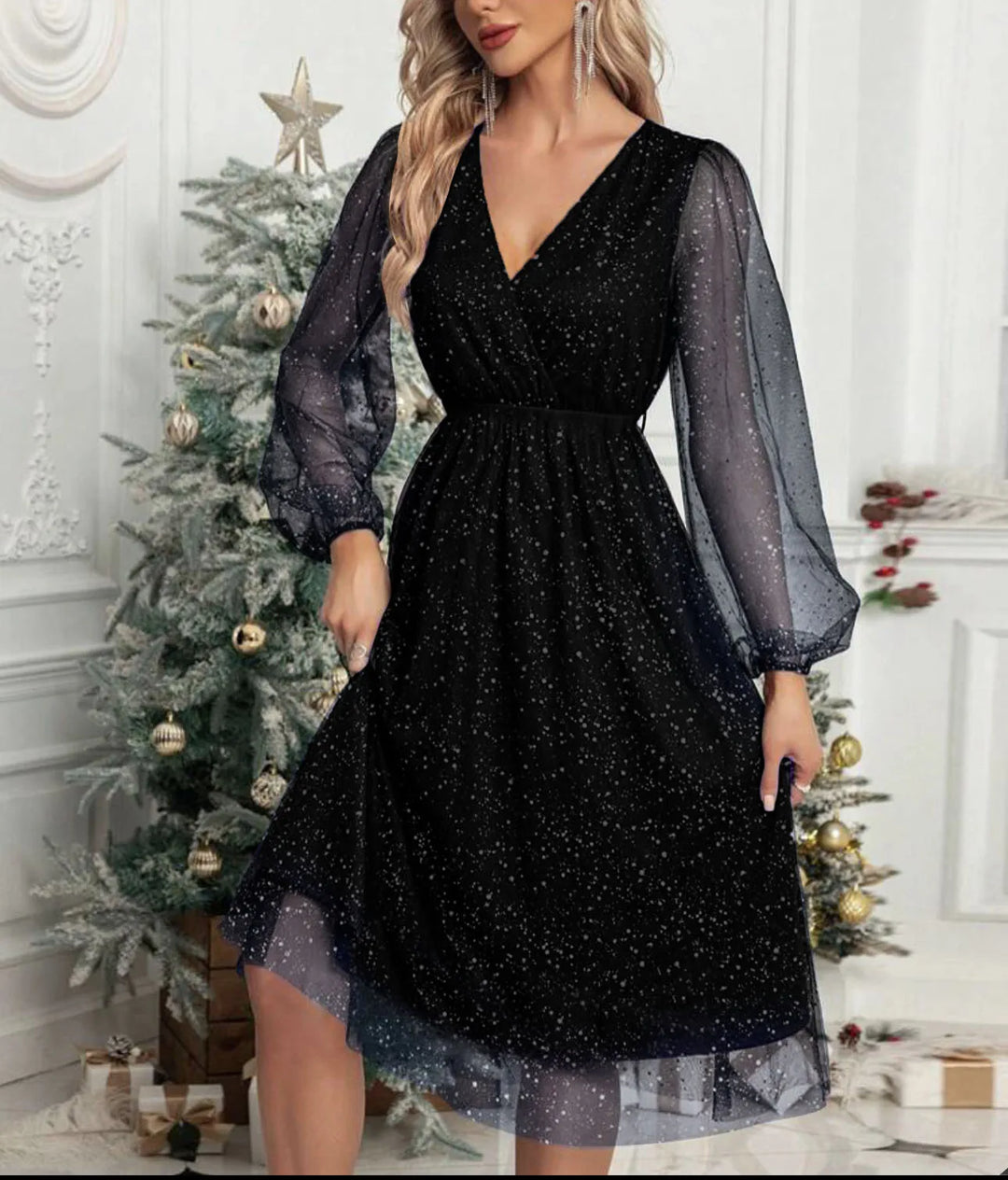 Celestine - Sparkling Holiday Midi Dress
