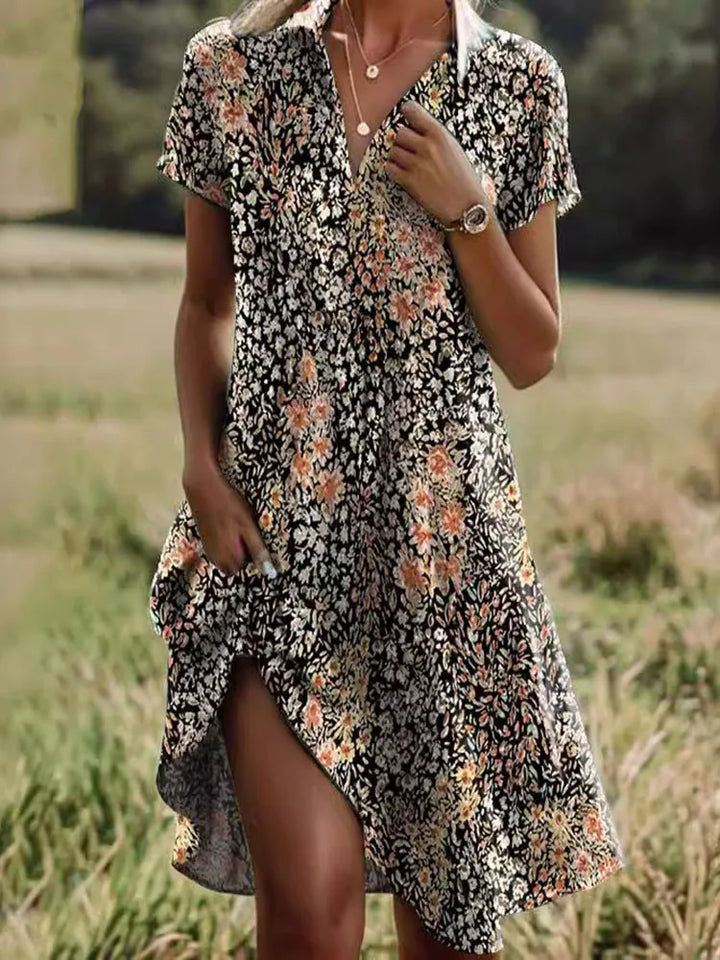 Aillen - Printed Bohemian Dress