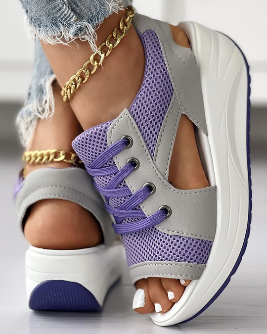 Amanda - Breathable Wedge Sneakers