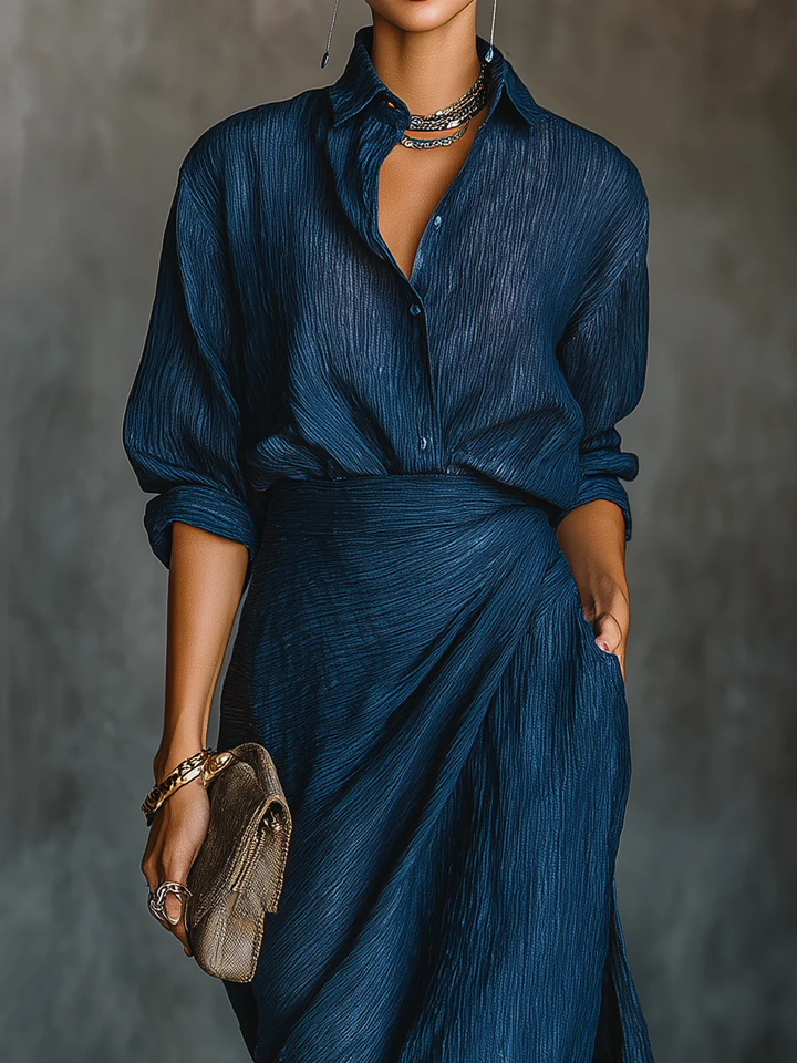 Valerie - Elegant shirt and long skirt set
