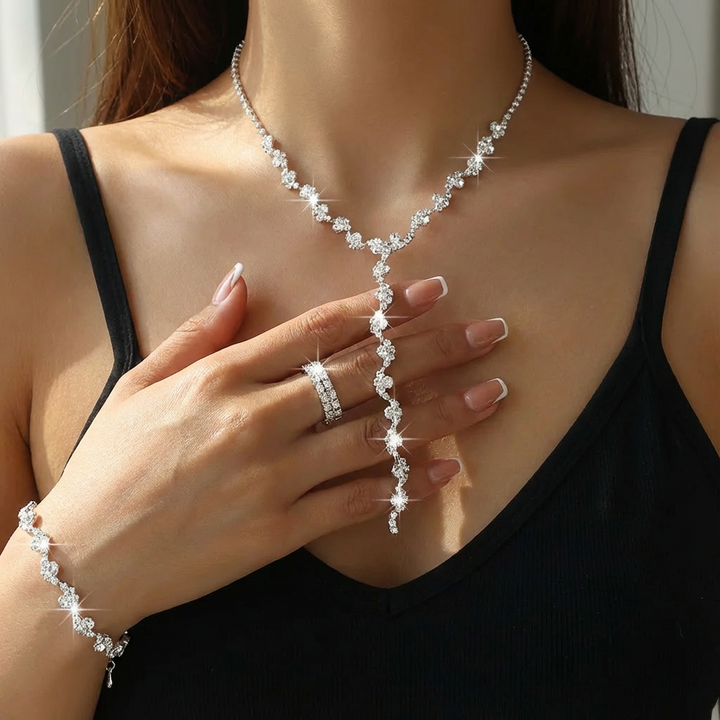 Valerine - Sparkle Flower Jewelry Set