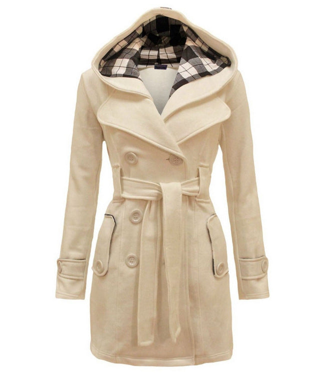 Melrose - Elegant Belted Hooded Coat