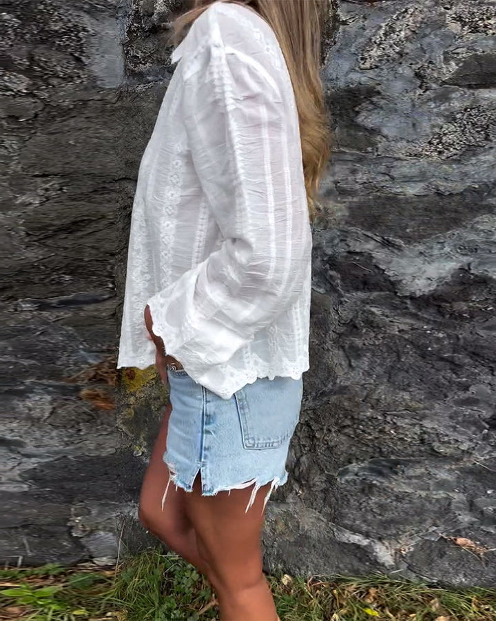 Kathlyn - Button-Up Polo Shirt