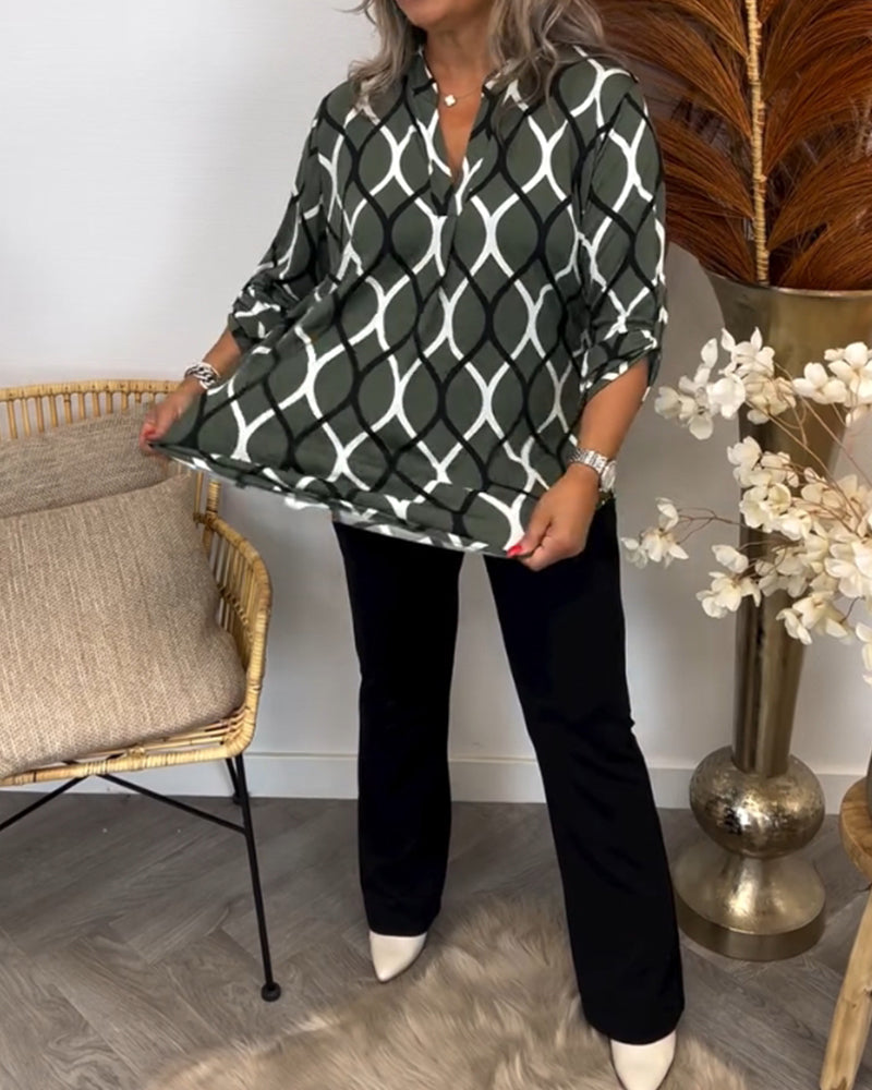 Oriana - Geometric Chic Blouse
