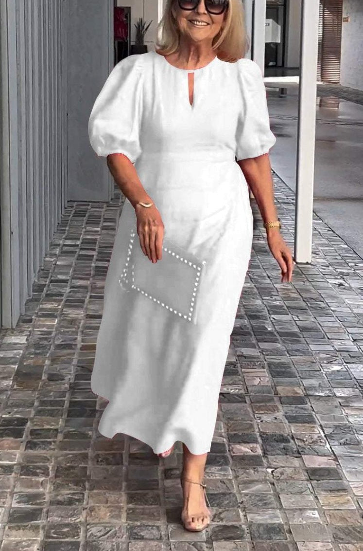 JULIANA - Elegant Puff-Sleeve Dress