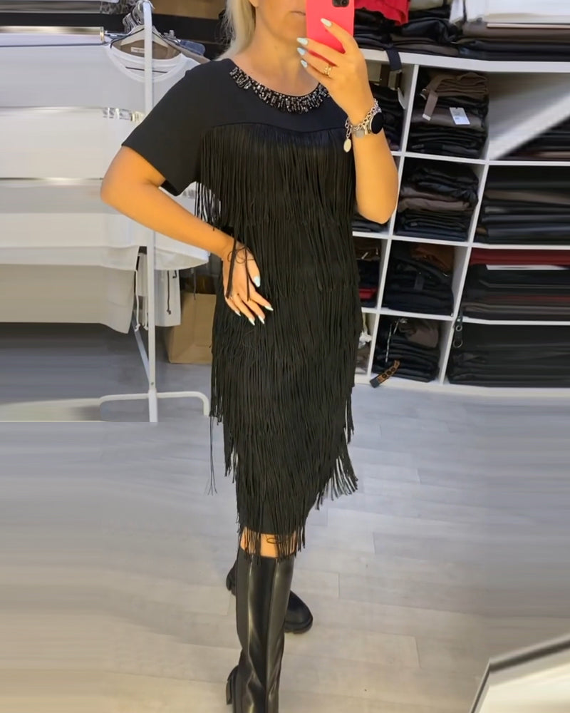Marisela - Modern Fringe Dress