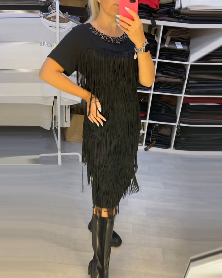 Marisela - Modern Fringe Dress