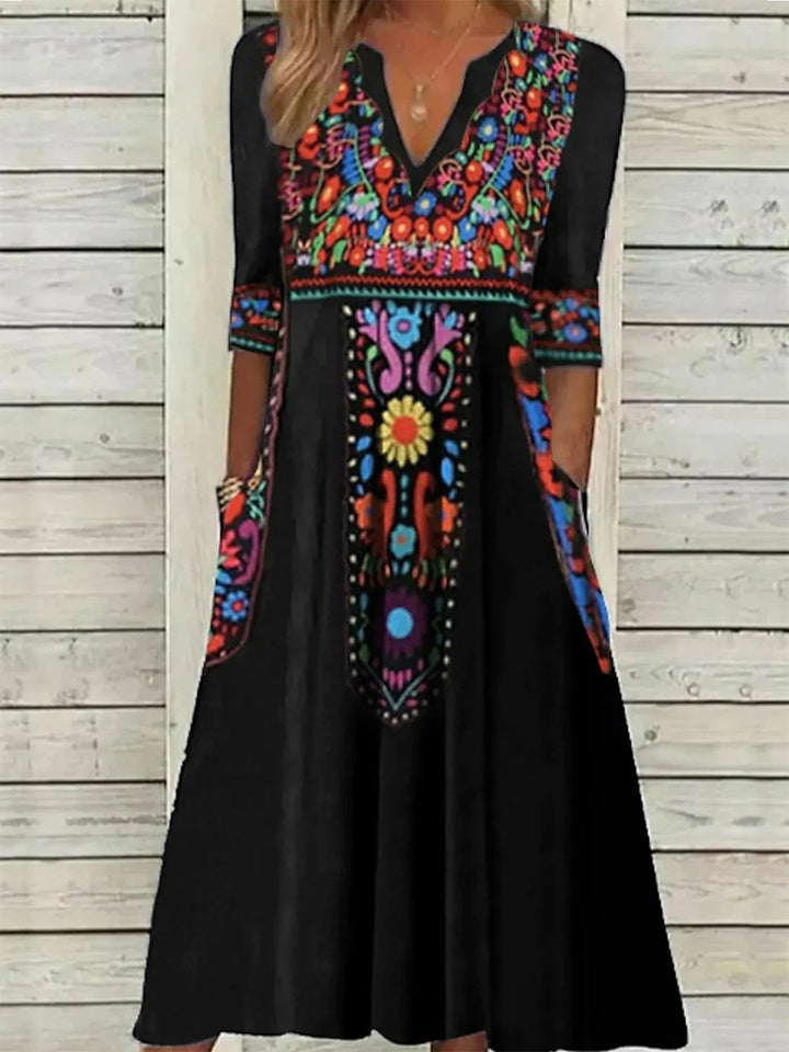 Amaris - Boho Vibes Print Dress