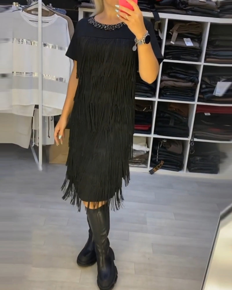 Marisela - Modern Fringe Dress