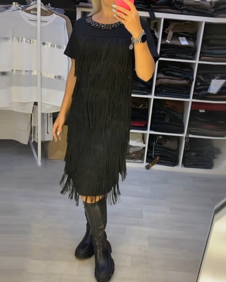Marisela - Modern Fringe Dress
