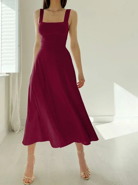 Celianne - Elegant Square Neck Dress