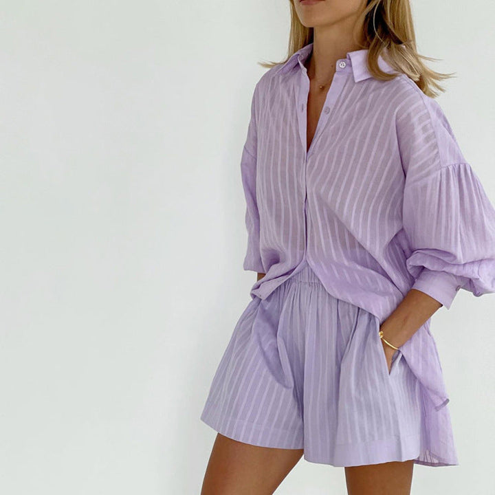 Viola - Breezy Button-Up and Shorts Set