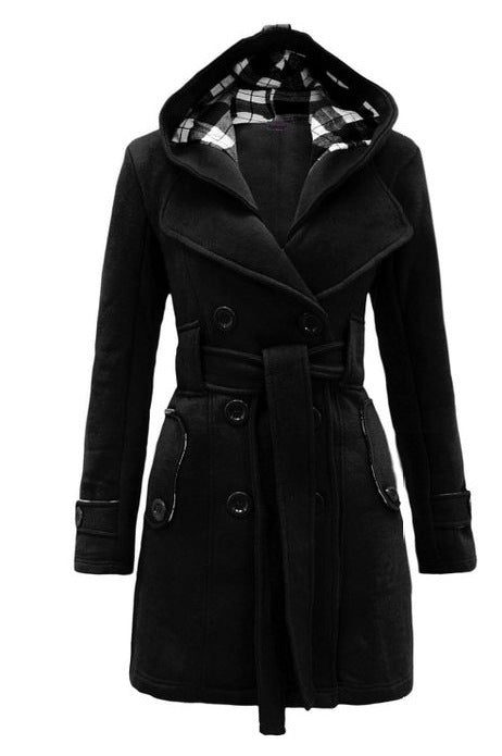 Melrose - Elegant Belted Hooded Coat