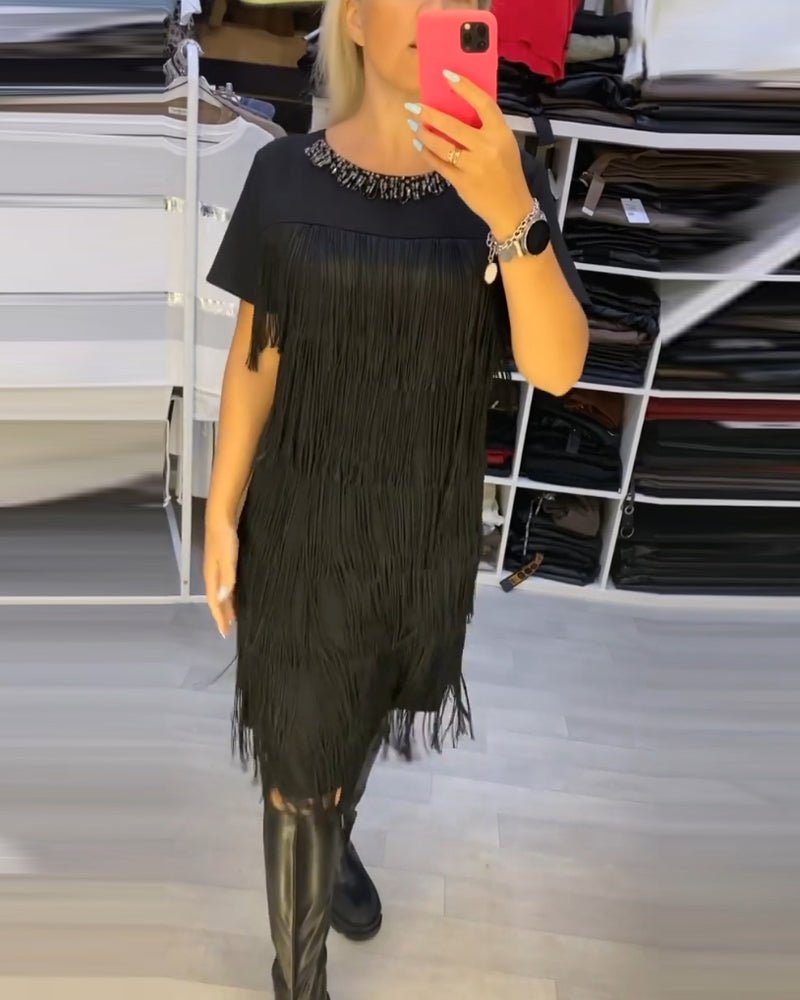 Marisela - Modern Fringe Dress