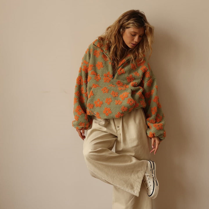 Esme - Fuzzy Floral Jacket