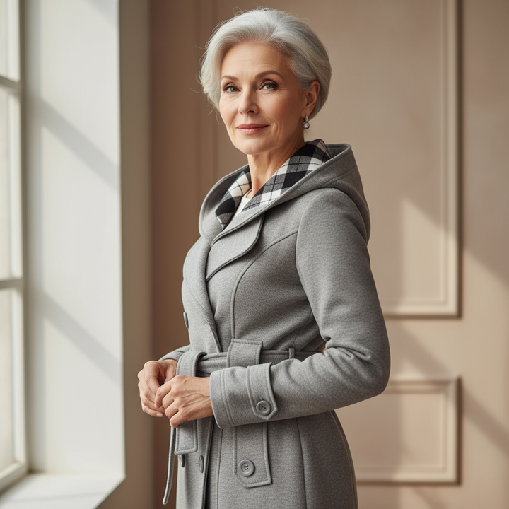 Melrose - Elegant Belted Hooded Coat