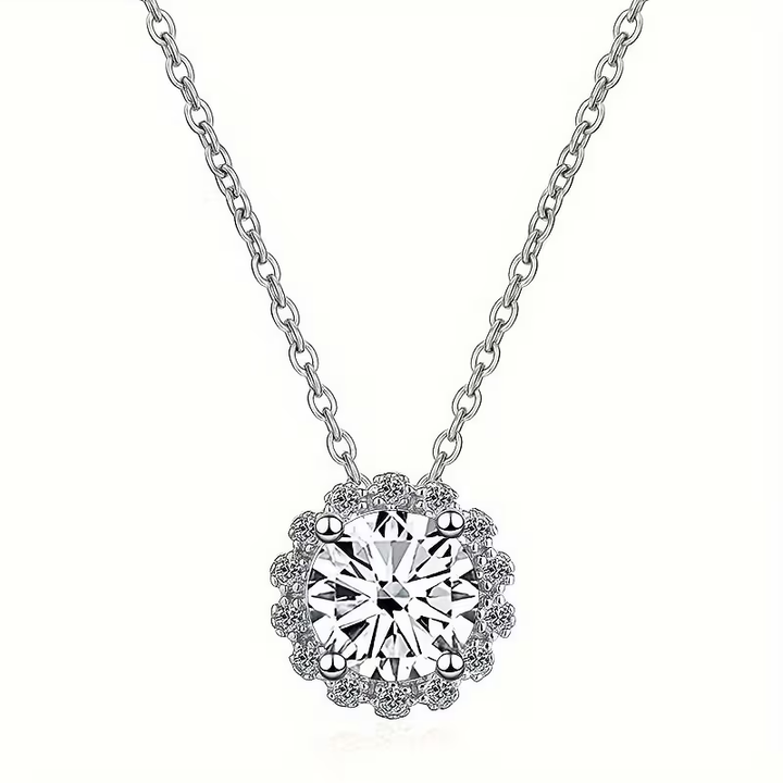 Zarla - Moss Agate Geometric Round Necklace