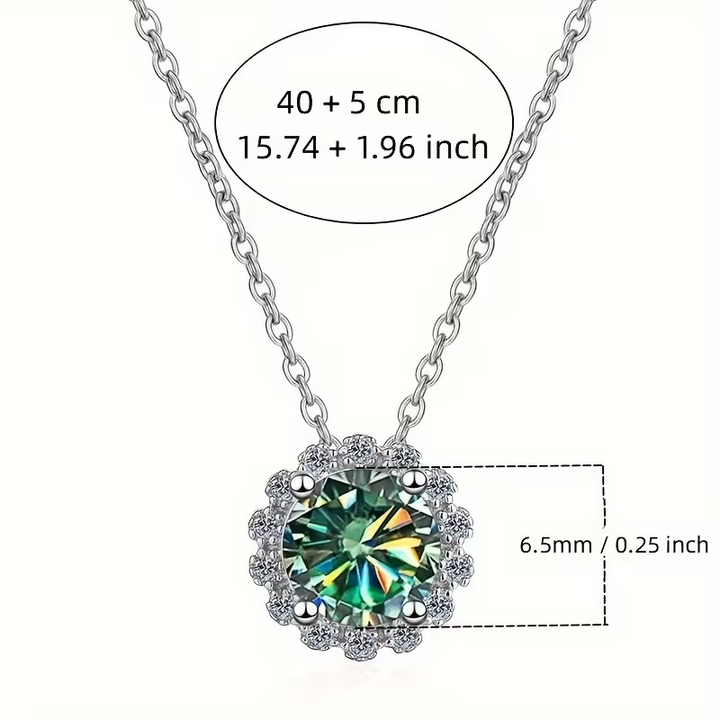 Zarla - Moss Agate Geometric Round Necklace