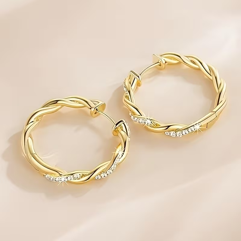 Kella - Twisted Crystal Hoop Earrings