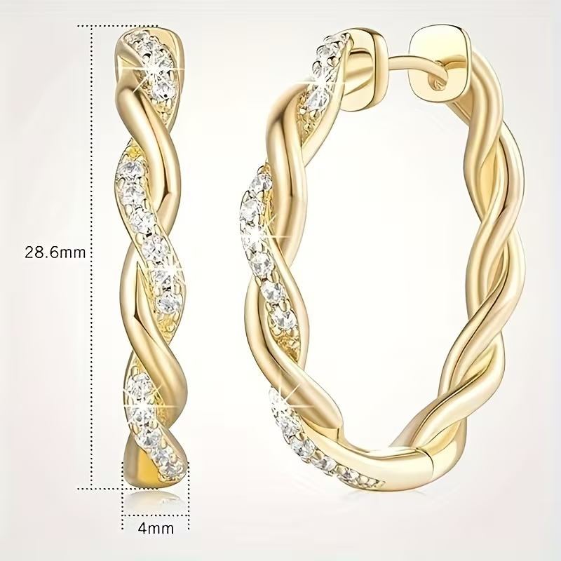 Kella - Twisted Crystal Hoop Earrings