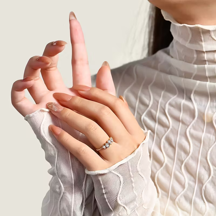 Raina - Crystal Teardrop Ring