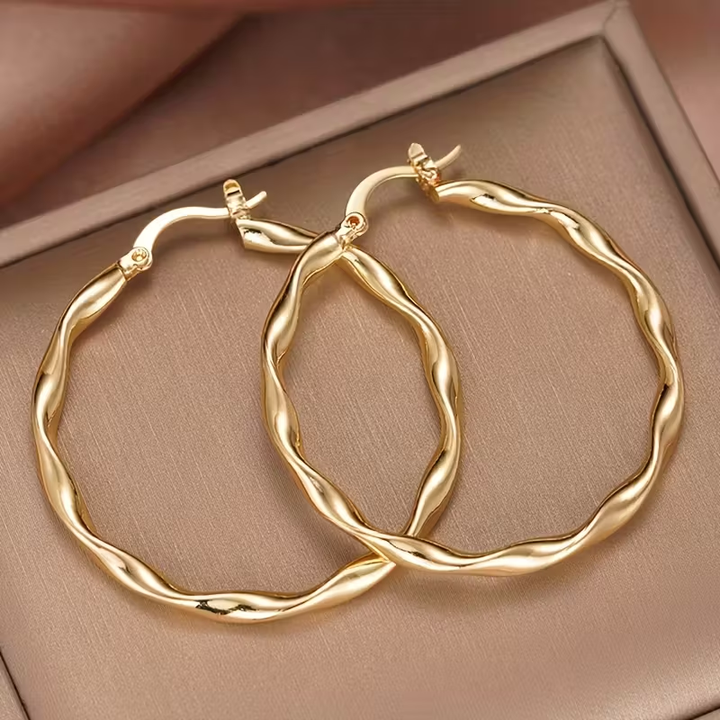 Quennie - Boho Twisted Hoop Earrings