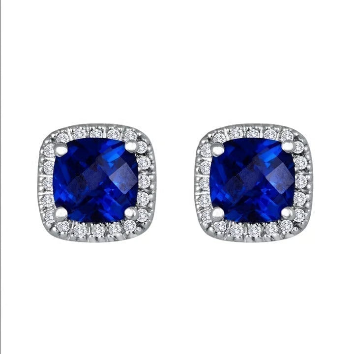 Saphir - Square Stud Earrings
