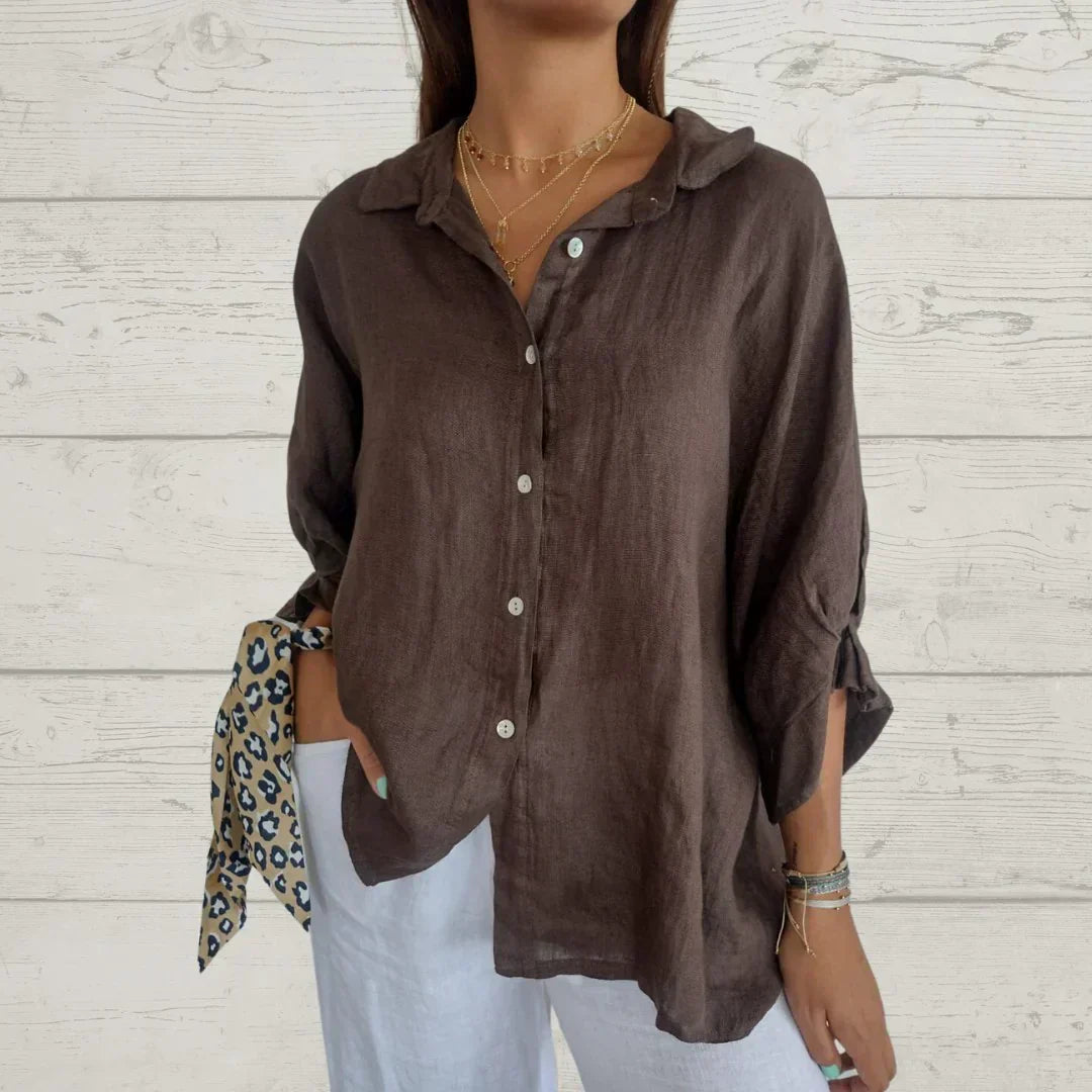 Vivelle - Casual Button-Up Top