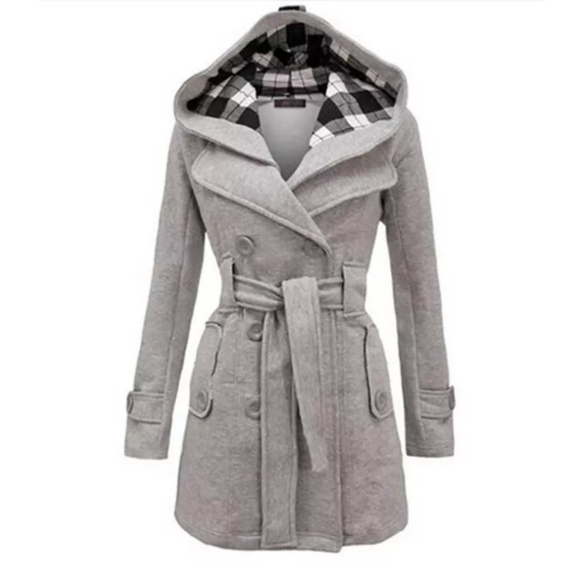 Melrose - Elegant Belted Hooded Coat